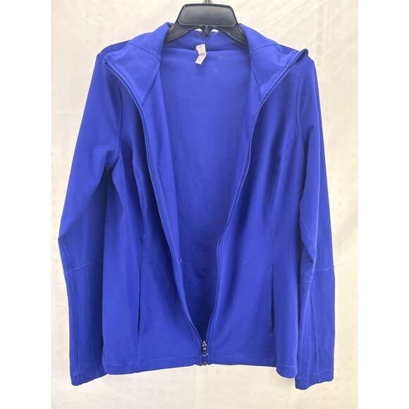 Under Armour Gear Blue Full Zip Jacket Size Large Fitted Running Athletic - Picture 1 of 7